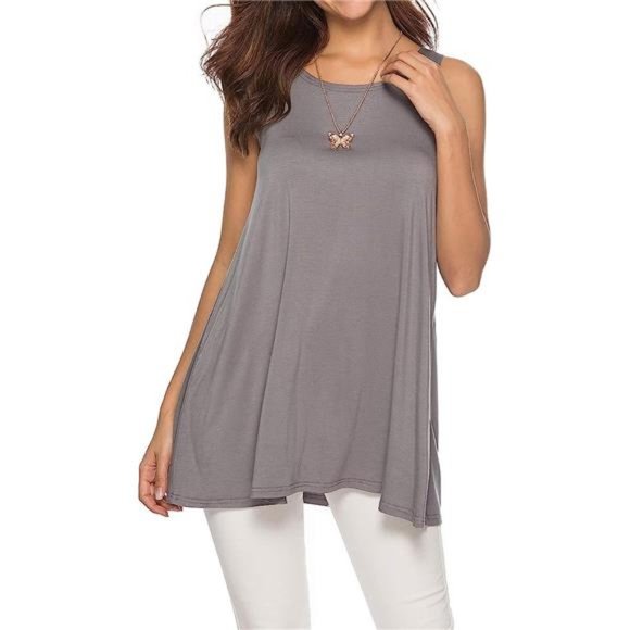Women's Sleeveless Tunics Women Flowy Tunic Tank Tops for Leggings - Picture 1 of 6